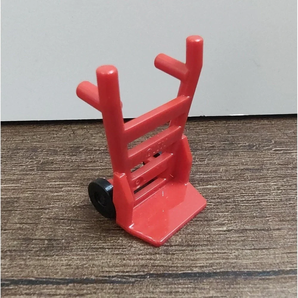 LEGO RED Handtruck Minifigure Gear Hand Truck Warehouse Shipping Delivery Gear